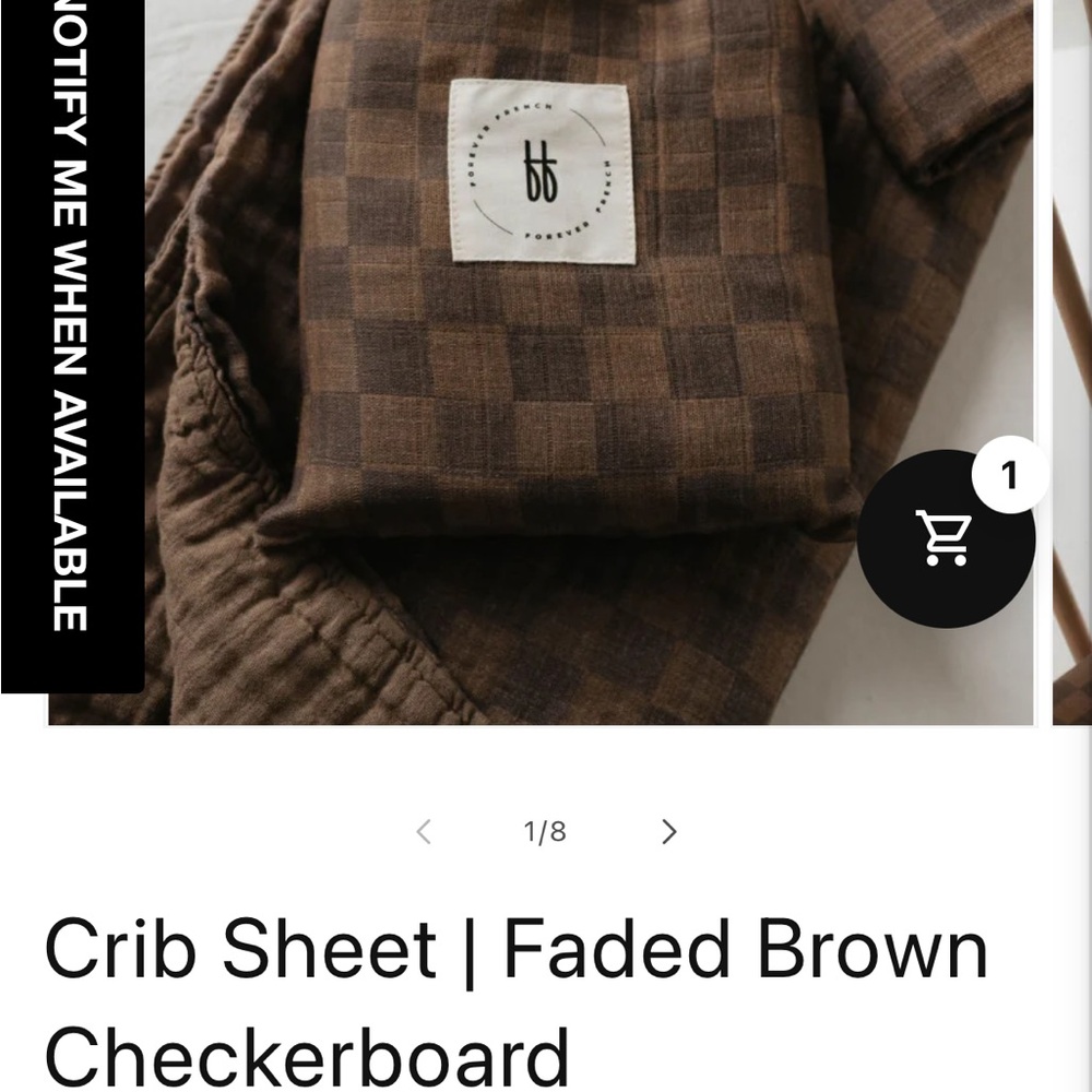 Crib sheet 52”x28”